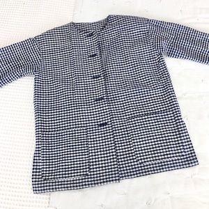 Vintage Pure Silk Noil Gingham Blazer Jacket